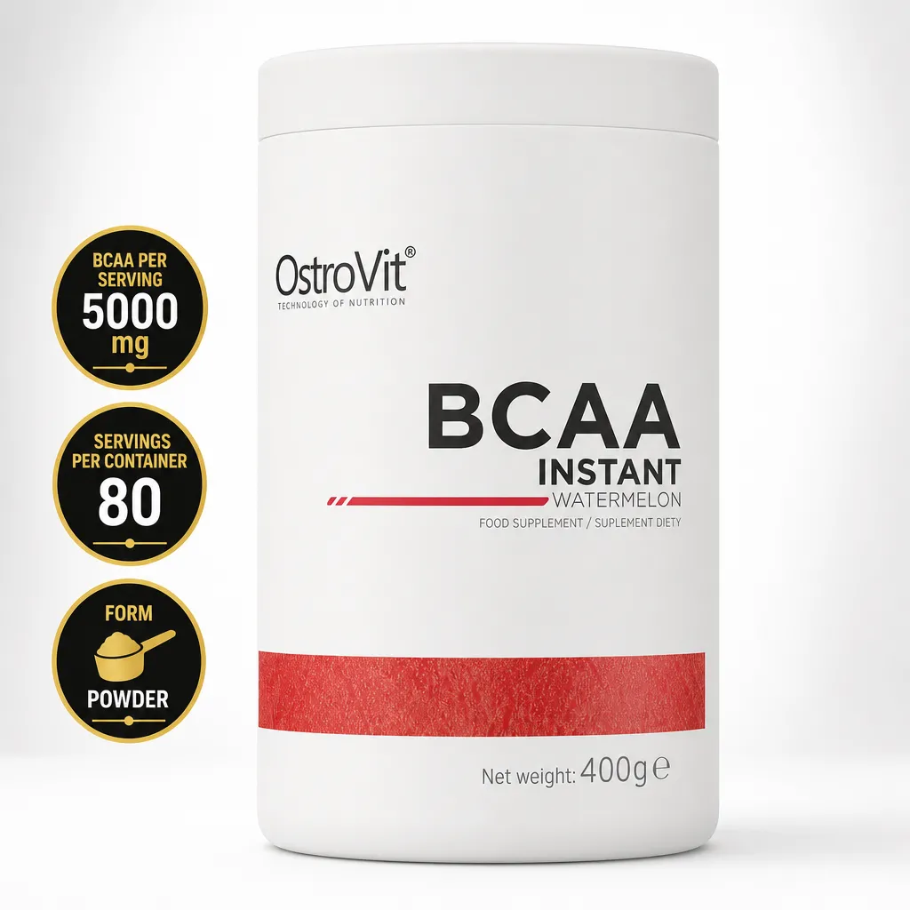 OstroVit BCAA Instant 400g watermelon-flavoured BCAA supplement in powder form