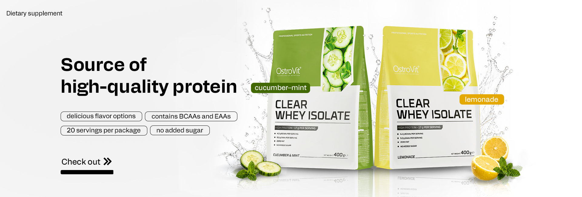 OstroVit Clear Whey Isolate in refreshing flavours