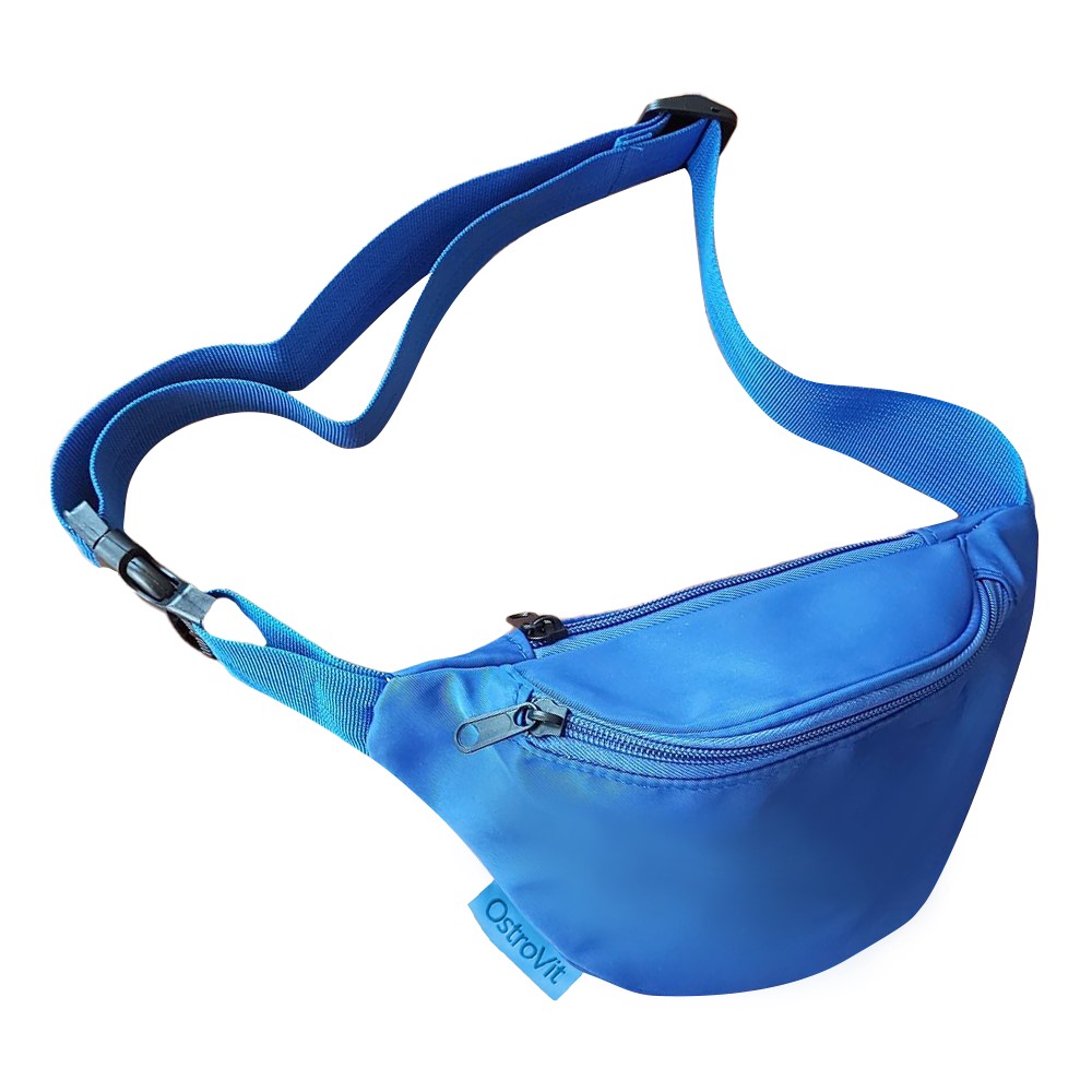 hip bag, waist bag, blue, fanny pack, zippered