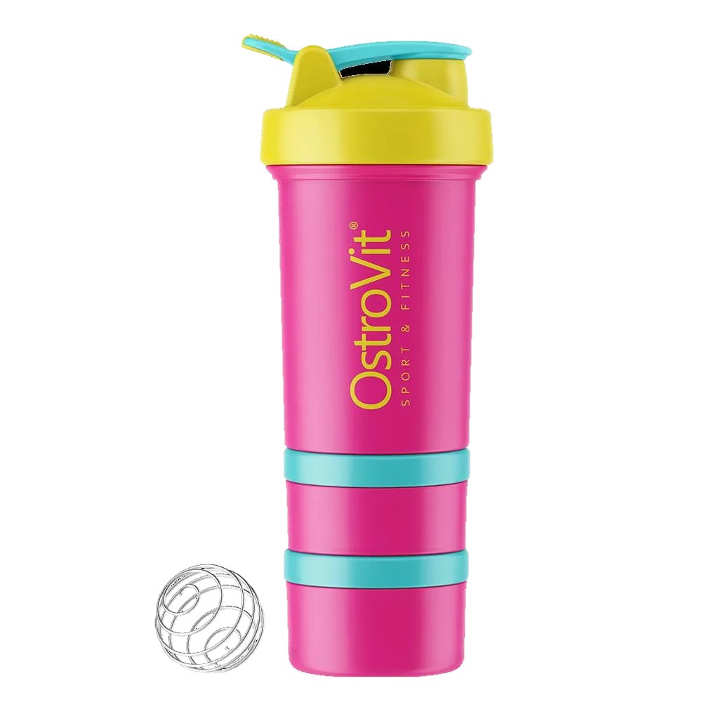 OstroVit Shaker Premium - 450ml Miami Vibes Edition Pink - Yellow