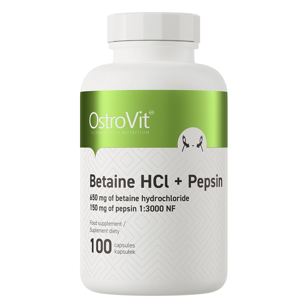 OstroVit Betaine HCl + Pepsin - 100 Caps