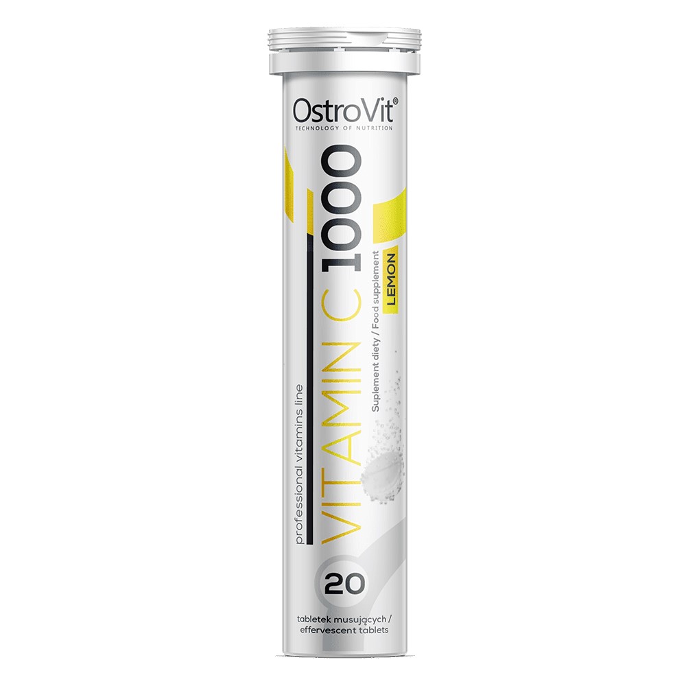 vitamin C, effervescent, tablets, lemon, 20 tablets