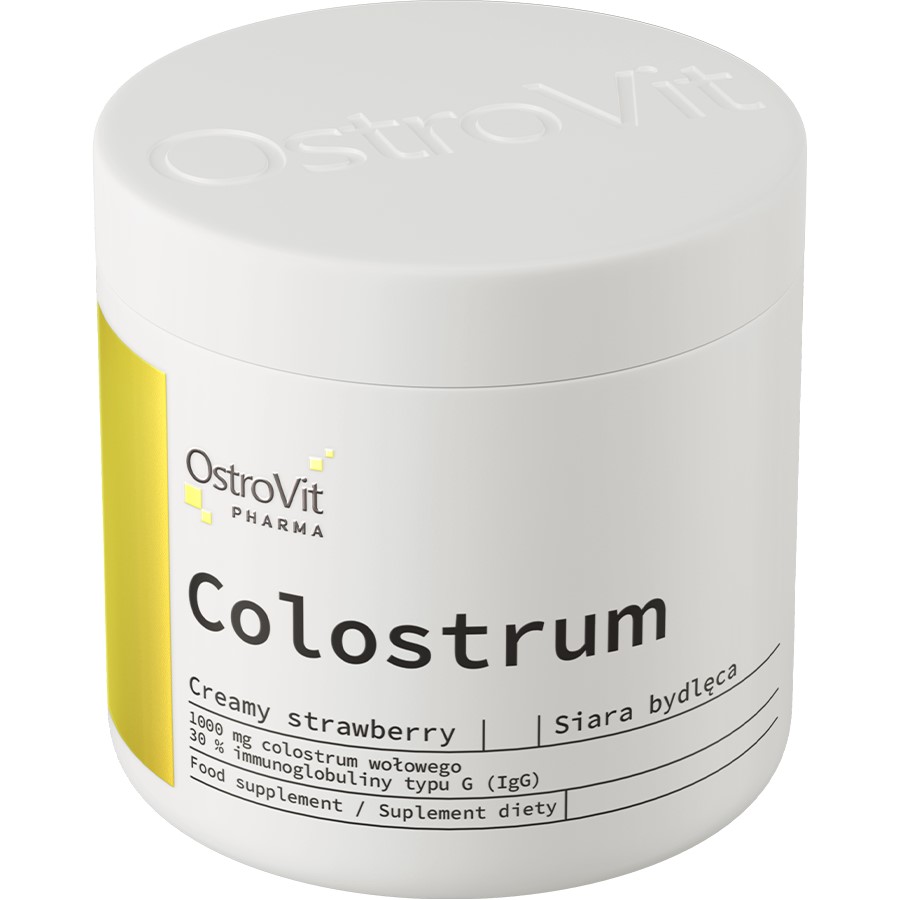 OstroVit Pharma Beef Colostrum - 100 g Creamy Strawberry