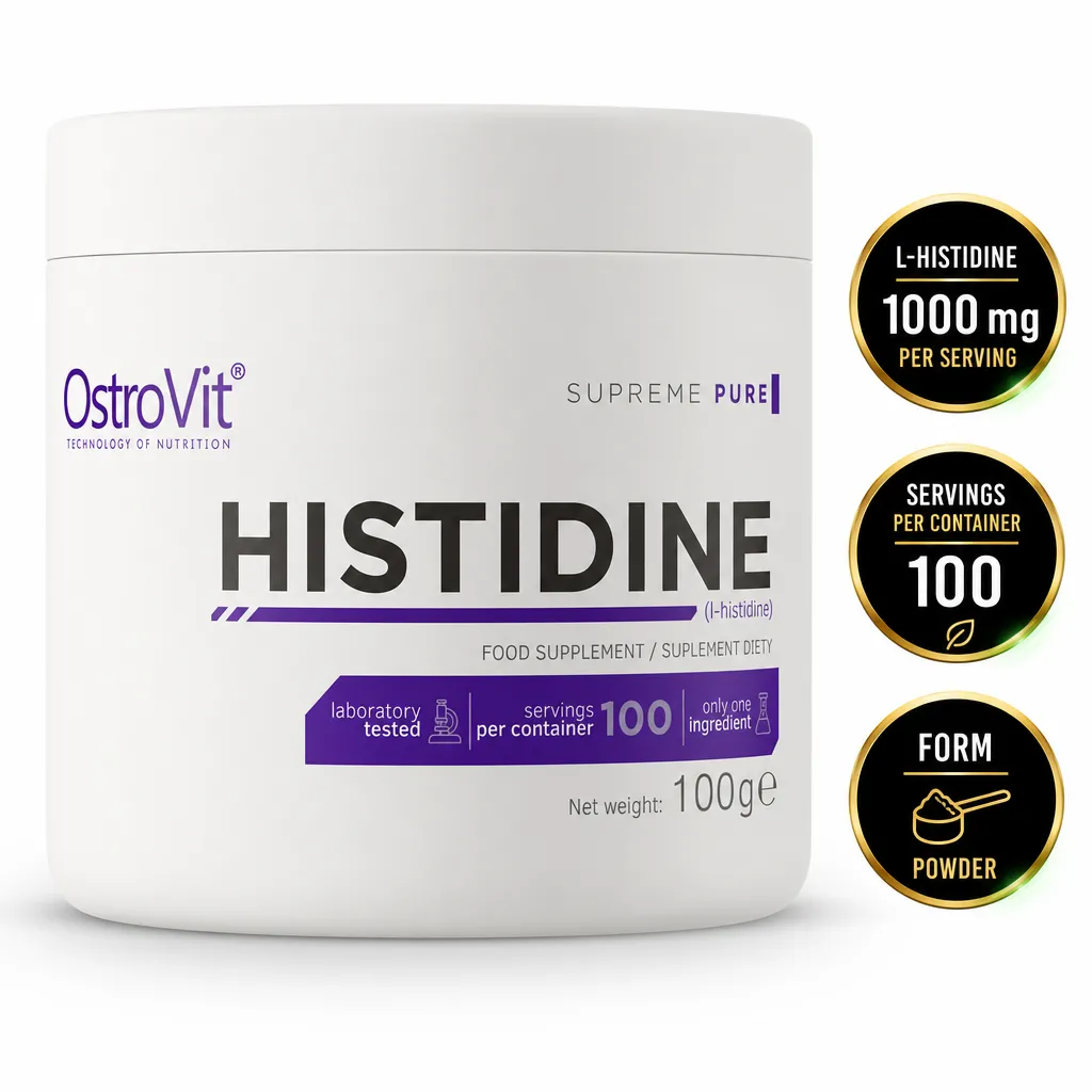 OstroVit Histidine 100g L-histidine food supplement powder, with 1000 mg per serving and 100 servings per container