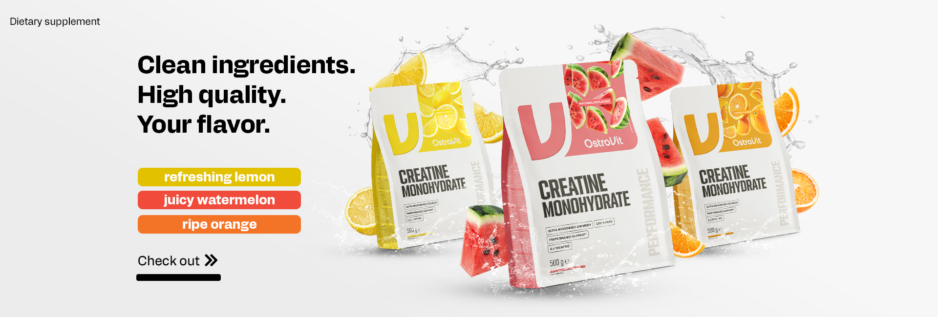OstroVit creatine flavours - clean ingredients and high quality