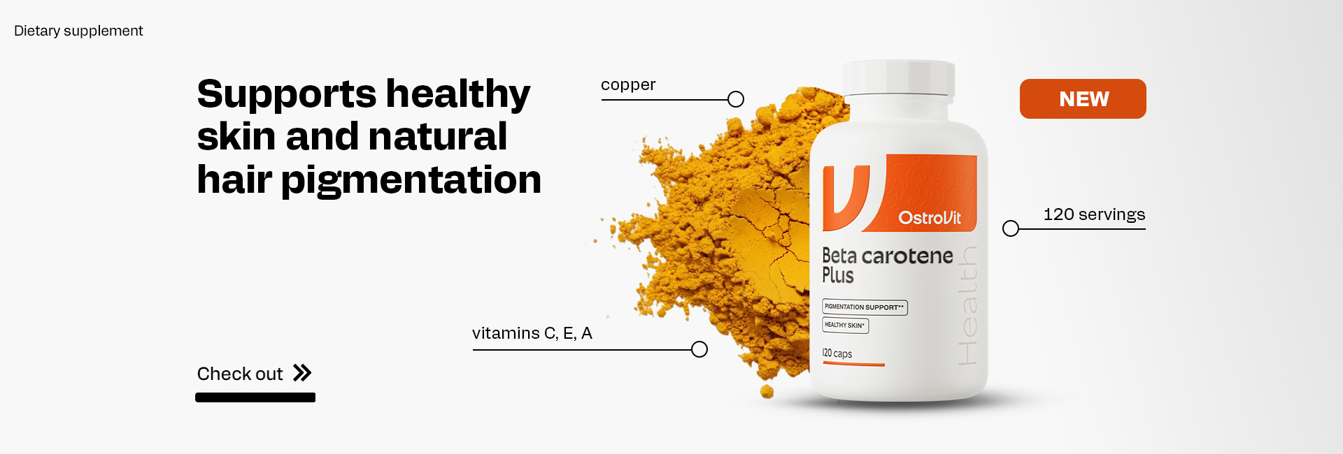 OstroVit Beta Carotene Plus for healthy skin and natural hair pigmentation