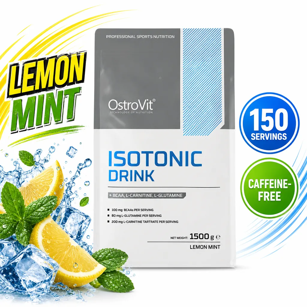 OstroVit Isotonic Drink powder, lemon mint flavour, 1500g with 150 servings for sports hydration