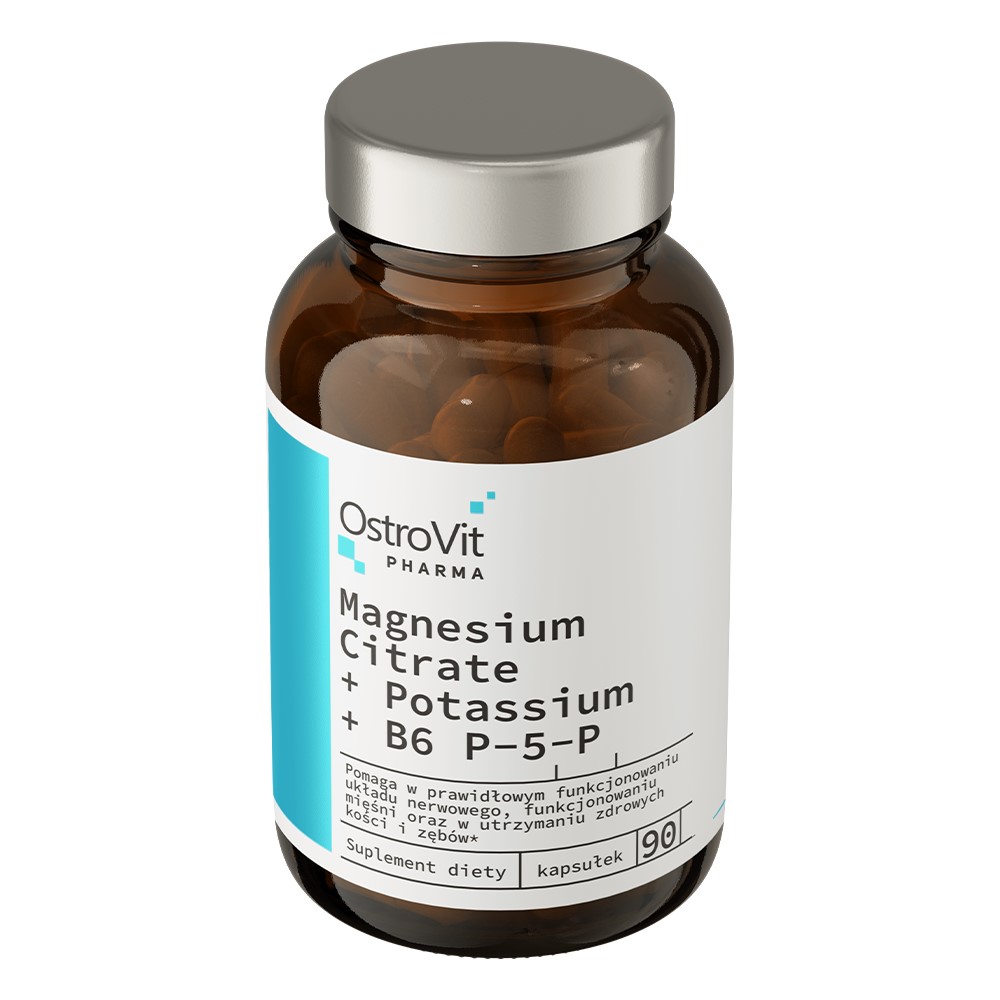 OstroVit Pharma Magnesium Citrate + Potassium + B6 P-5-P - 90 Caps
