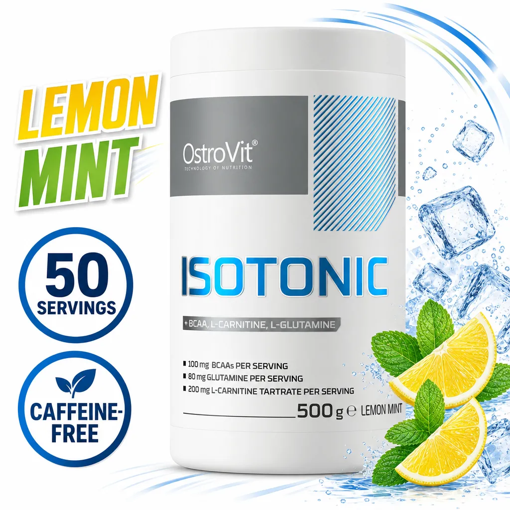 OstroVit Isotonic 500g lemon-mint isotonic drink powder with electrolytes, BCAAs, L-carnitine and L-glutamine