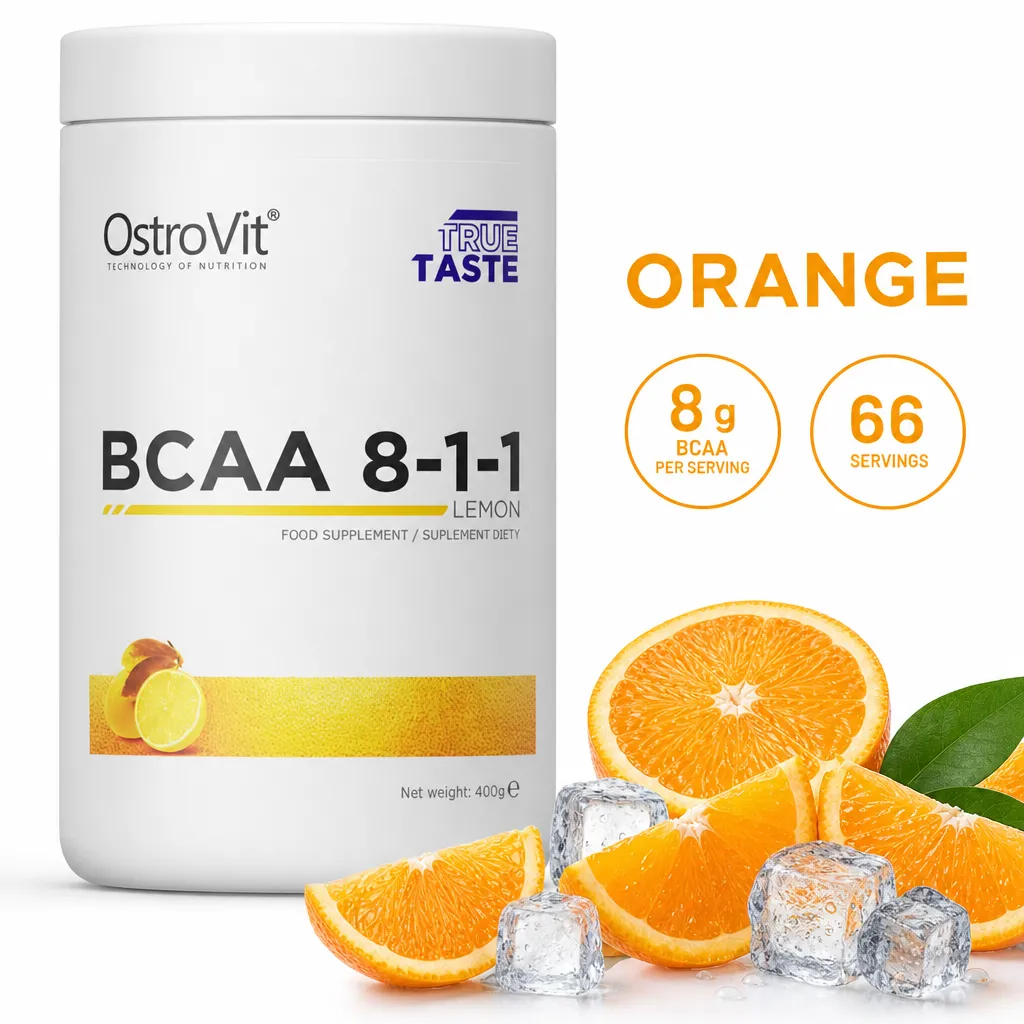 OstroVit BCAA 8-1-1 400g orange-flavoured branched-chain amino acid powder supplement